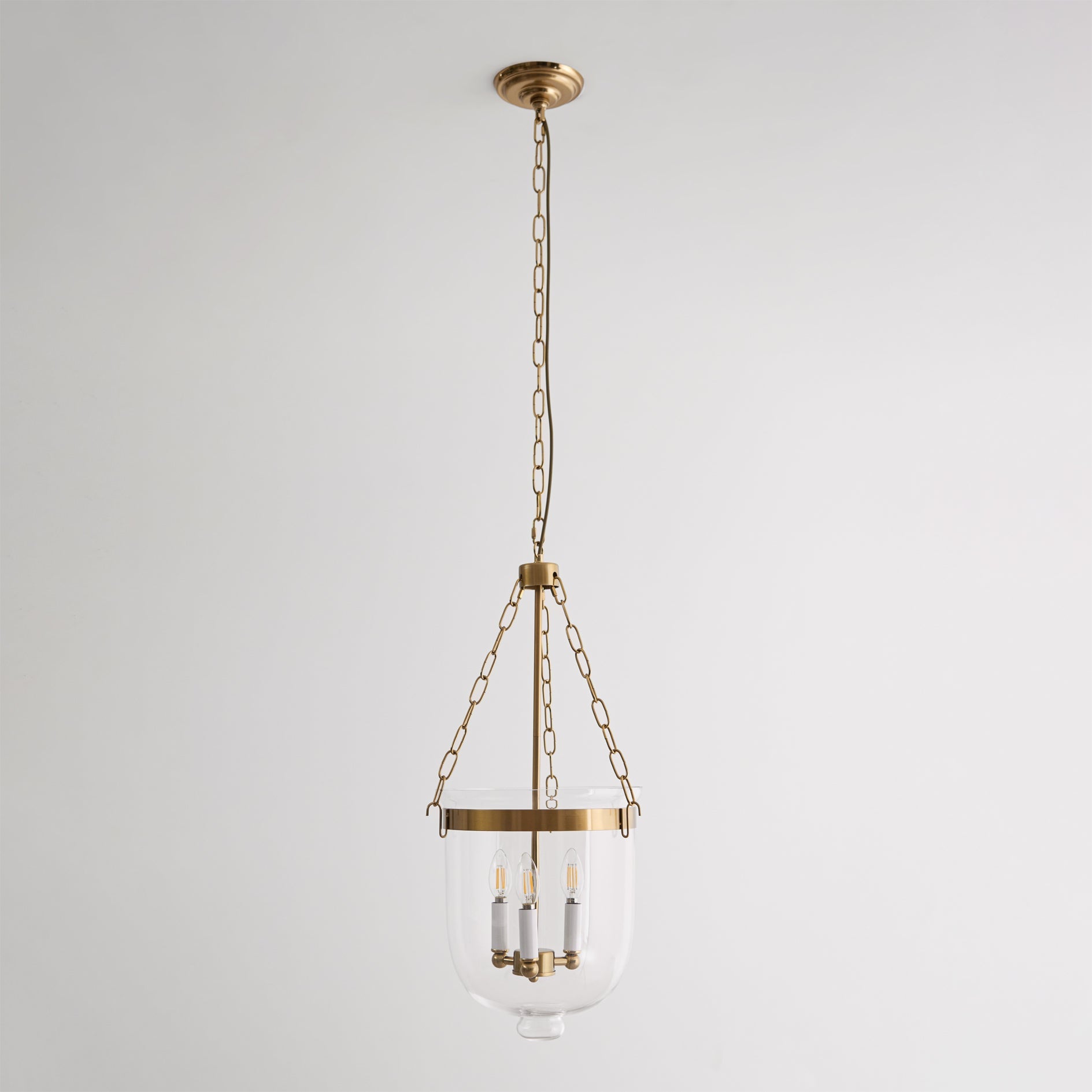 Verona Brass Glass Lantern Pendant Lamp
