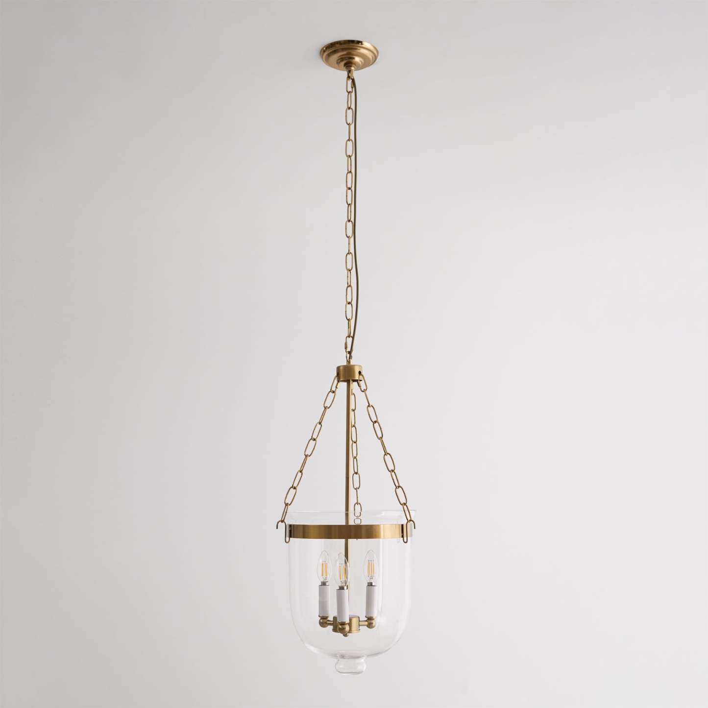 Verona Brass Glass Lantern Pendant Lamp