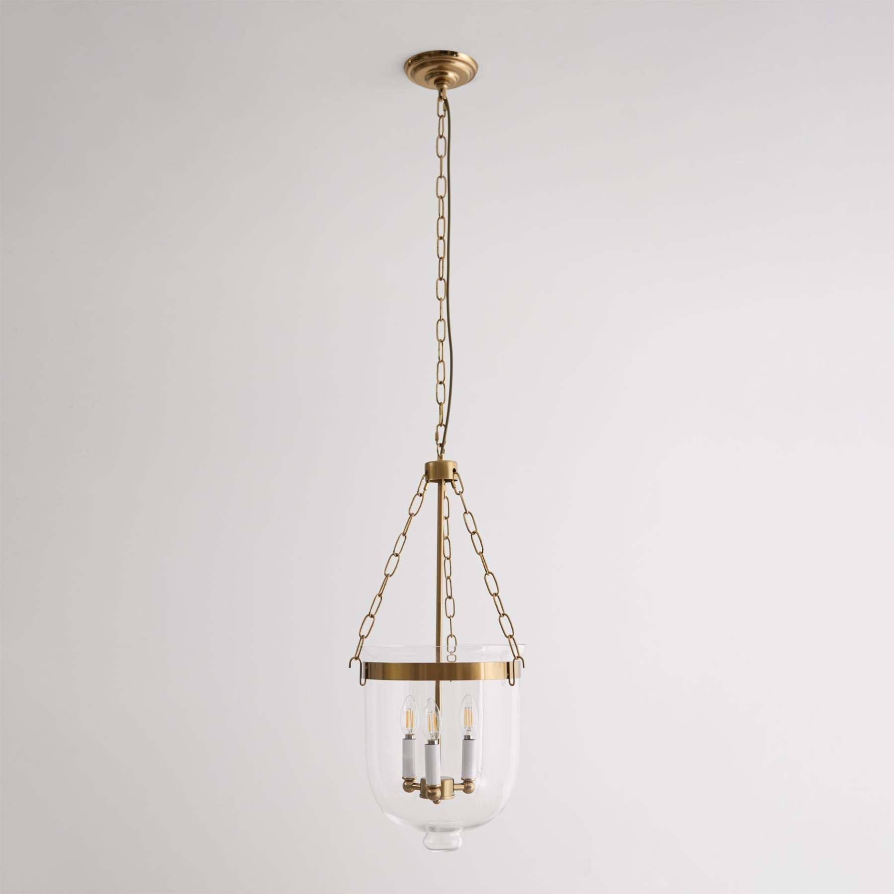 Verona Brass Glass Lantern Pendant Lamp