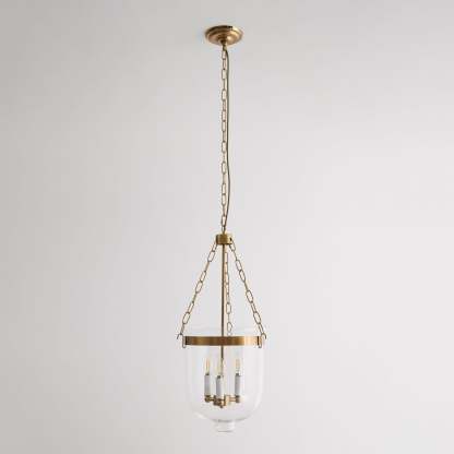 Verona Brass Glass Lantern Pendant Lamp