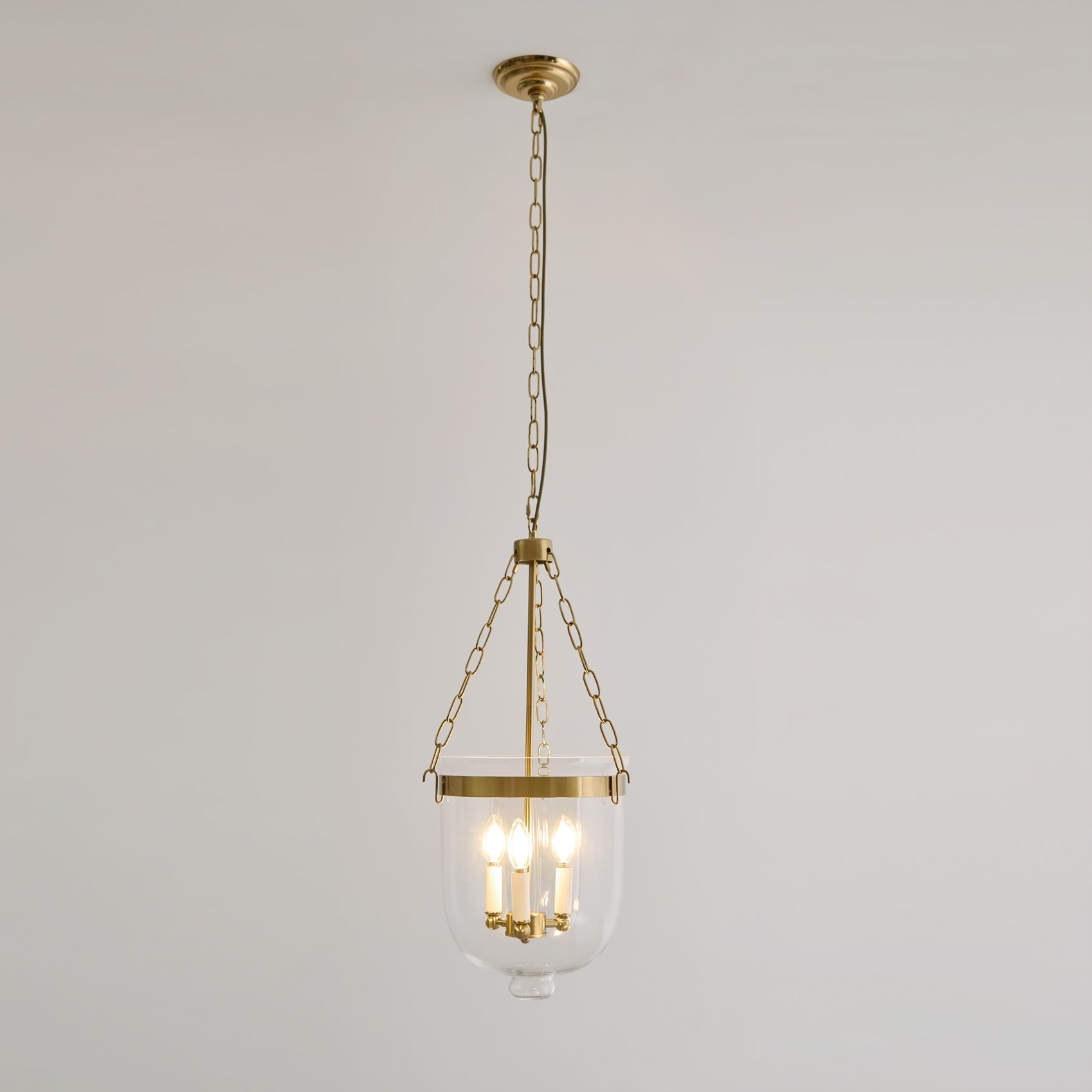 Verona Brass Glass Lantern Pendant Lamp
