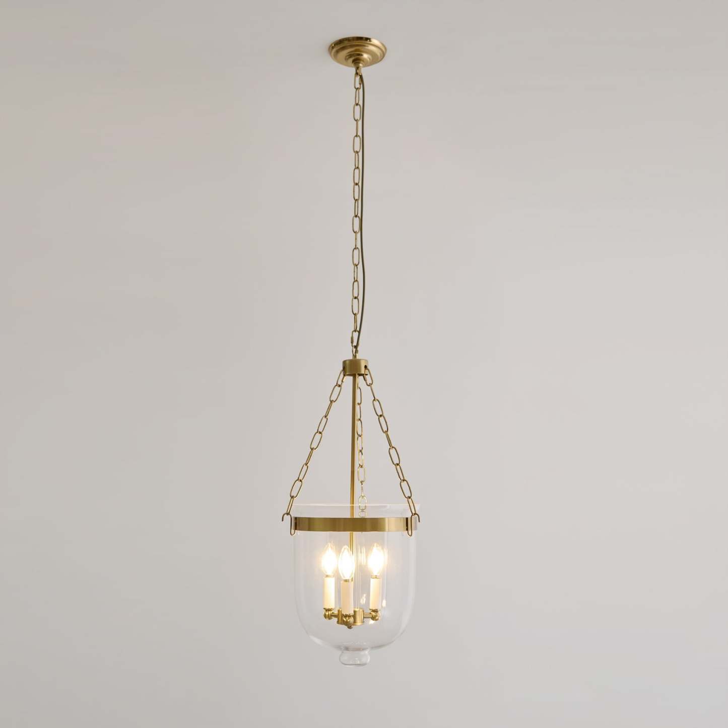 Verona Brass Glass Lantern Pendant Lamp