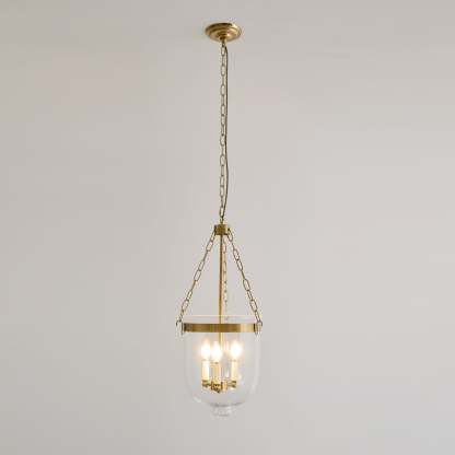 Verona Brass Glass Lantern Pendant Lamp