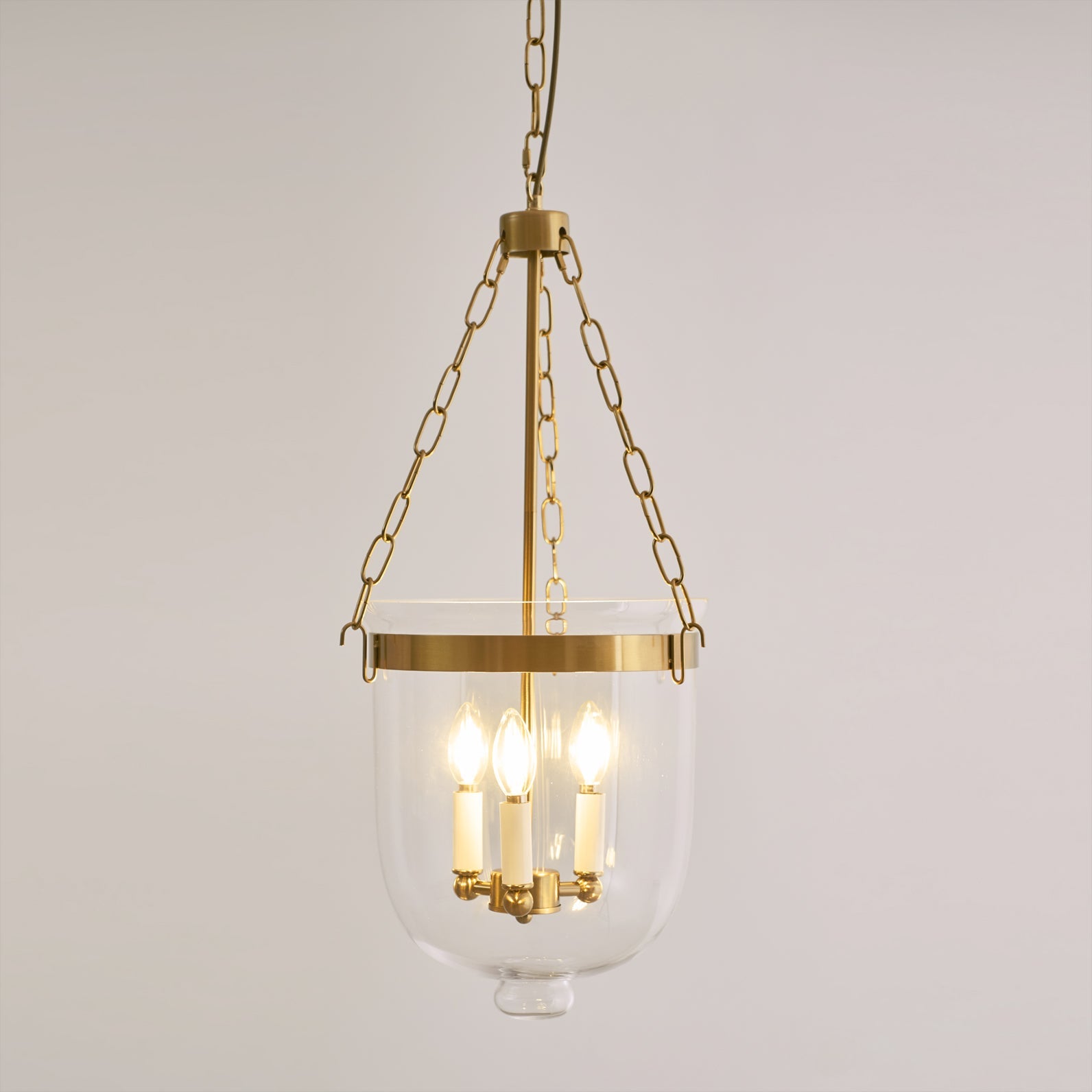 Verona Brass Glass Lantern Pendant Lamp