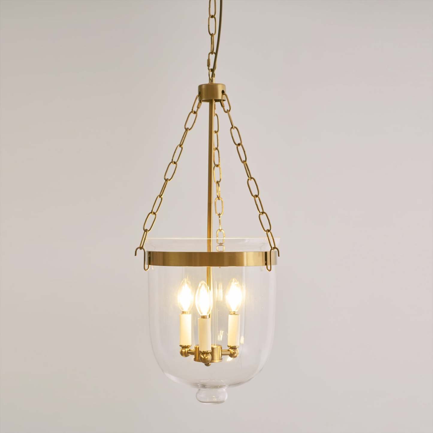 Verona Brass Glass Lantern Pendant Lamp