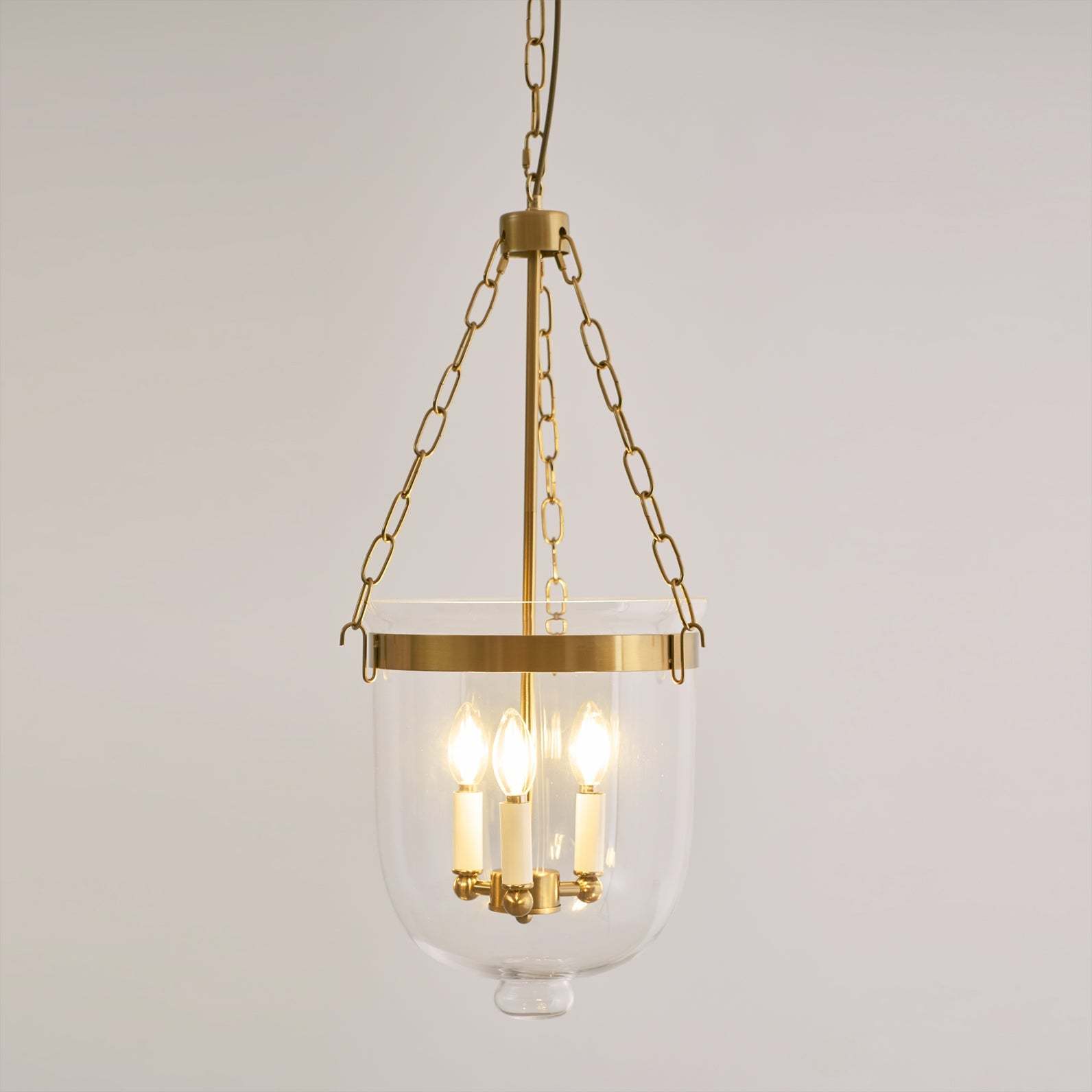 Verona Brass Glass Lantern Pendant Lamp
