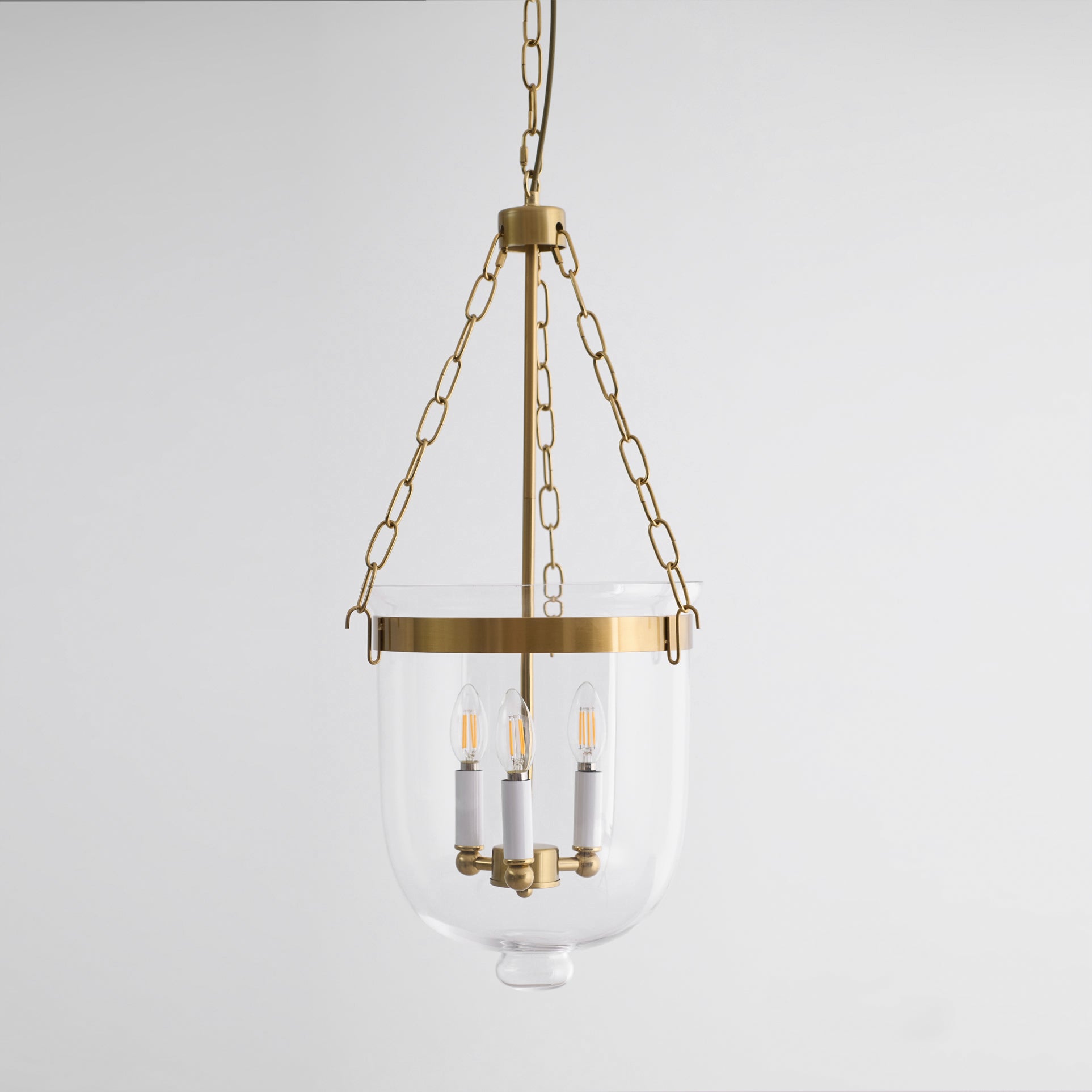 Verona Brass Glass Lantern Pendant Lamp