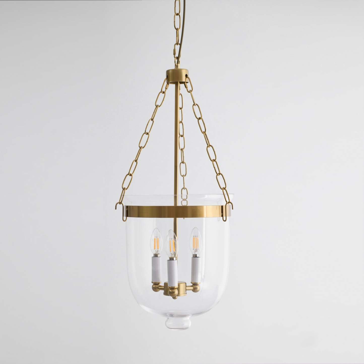 Verona Brass Glass Lantern Pendant Lamp