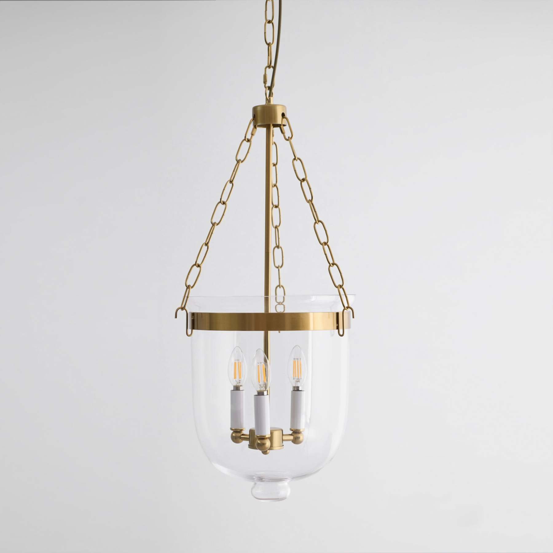 Verona Brass Glass Lantern Pendant Lamp