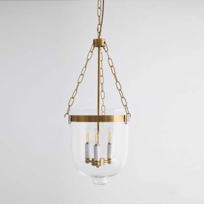 Verona Brass Glass Lantern Pendant Lamp