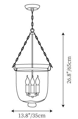 Verona Brass Glass Lantern Pendant Lamp