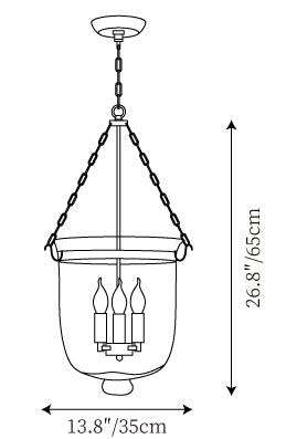 Verona Brass Glass Lantern Pendant Lamp
