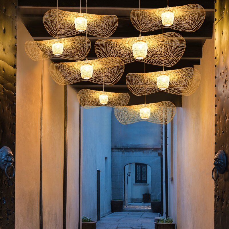 Rattan Weaving Cap Pendant Light