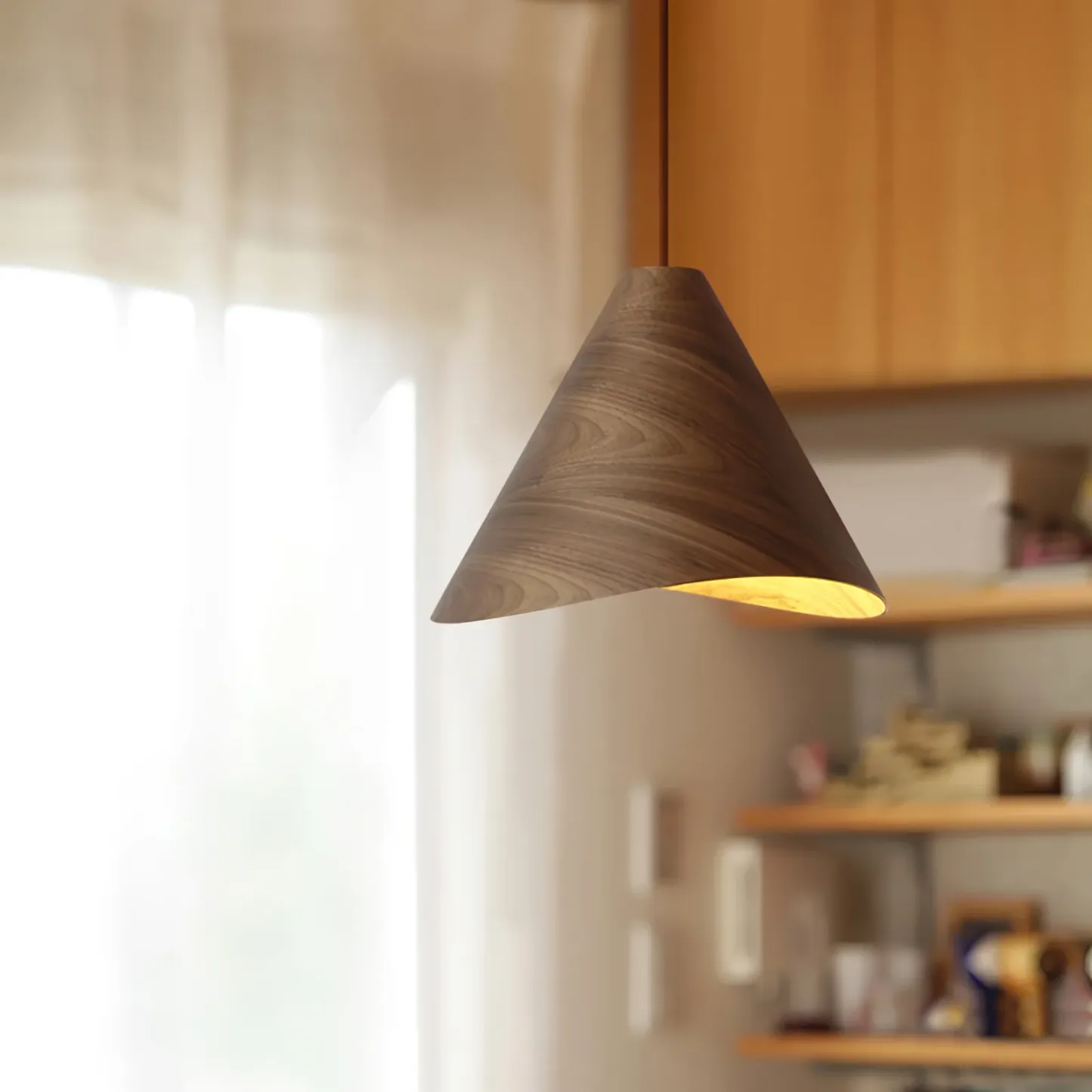 Muto Moderne Conica Bois Suspension Salle à Manger Cuisine Îlot