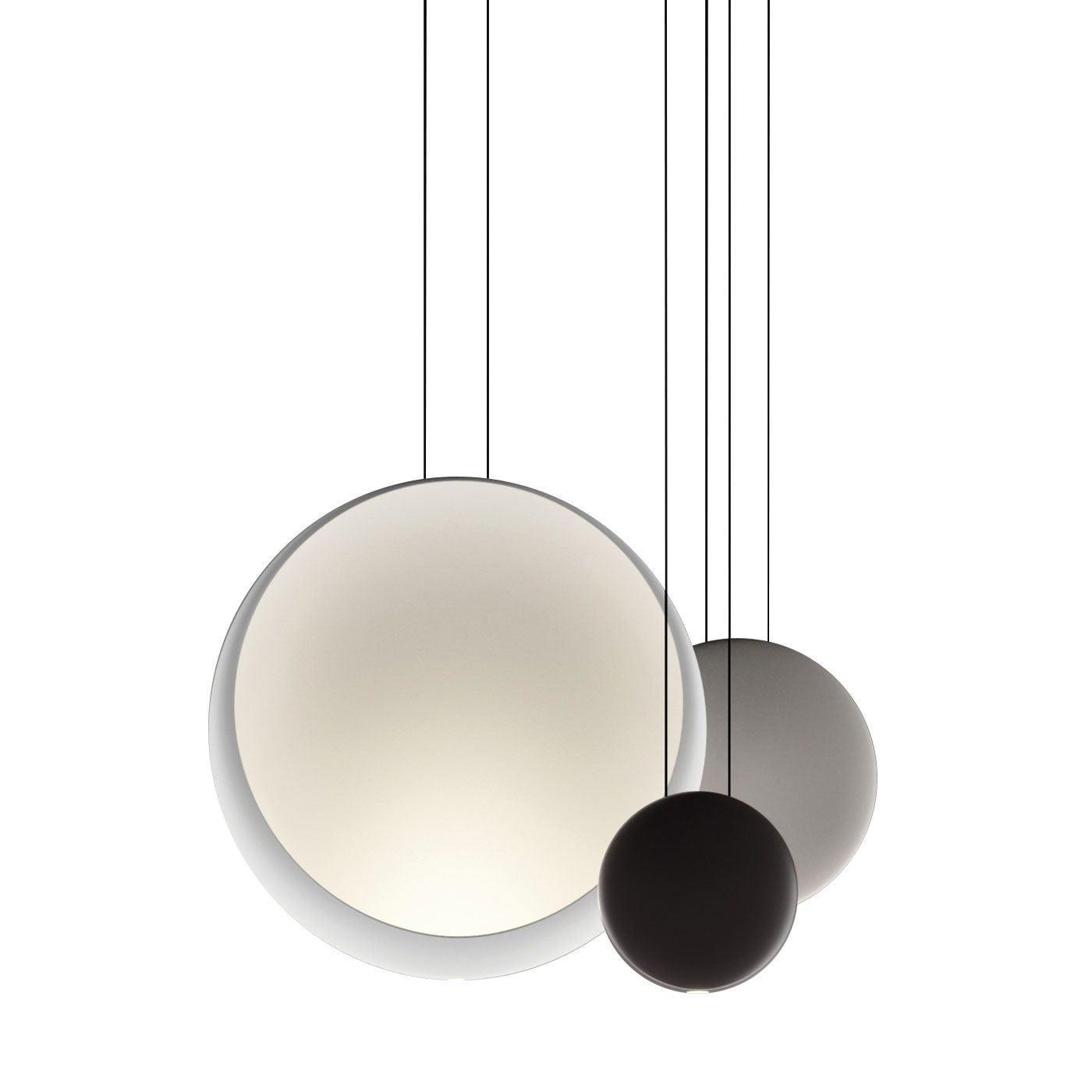 Zaid Ronde LED Suspension Noir Blanc Résine Métal Salon Chambre