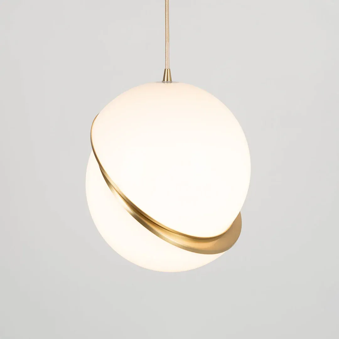 Hailie Metal Acrylic Brass White Pendant Light Bedroom Living Room