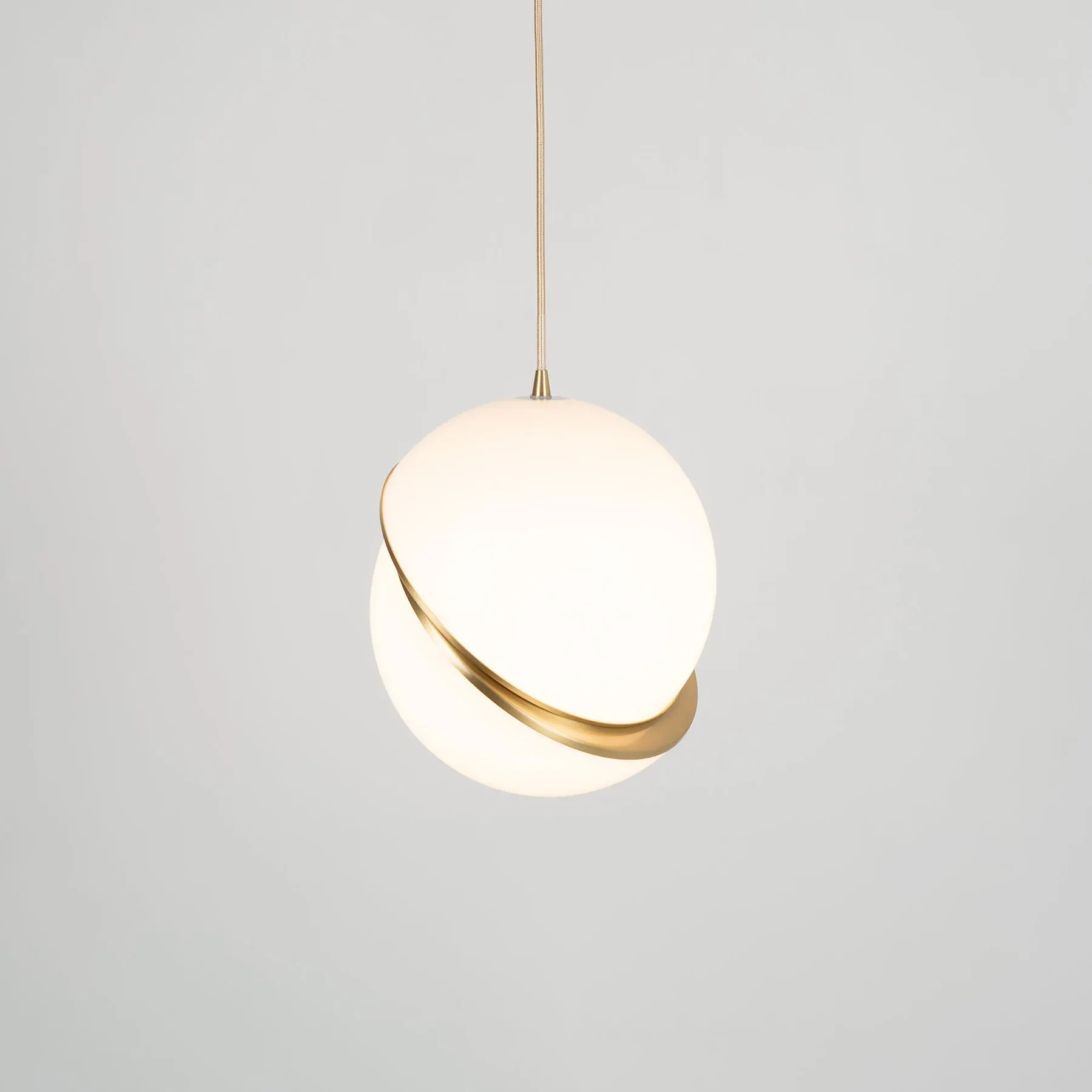 Hailie Metal Acrylic Brass White Pendant Light Bedroom Living Room