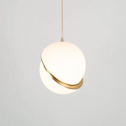 Hailie Metal Acrylic Brass White Pendant Light Bedroom Living Room