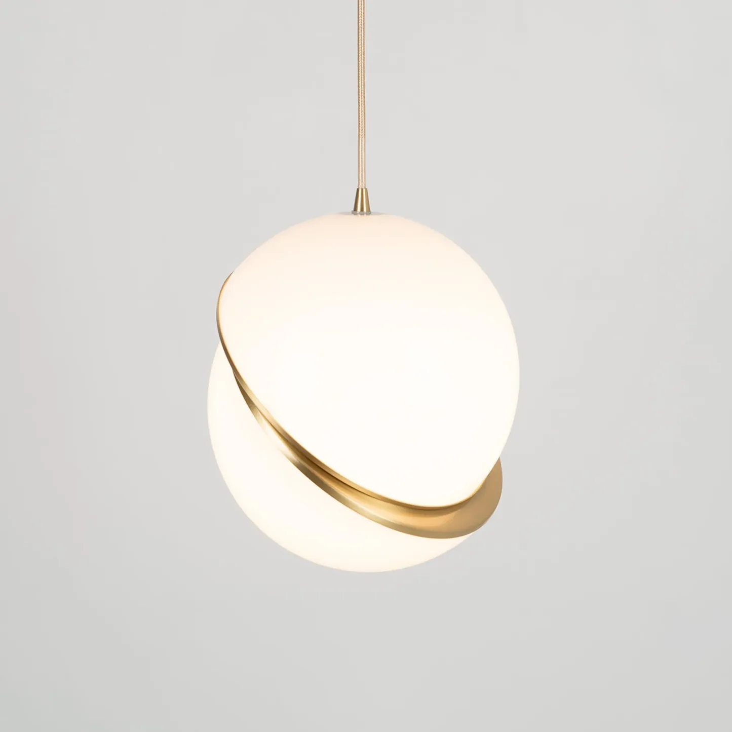 Hailie Metal Acrylic Brass White Pendant Light Bedroom Living Room