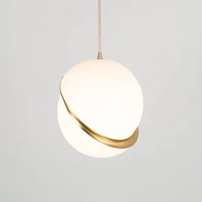 Hailie Metal Acrylic Brass White Pendant Light Bedroom Living Room