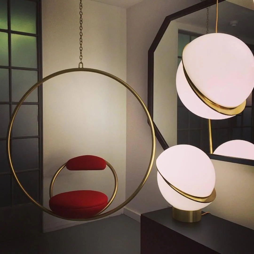 Hailie Métal Acrylique Laiton Blanc Suspensions Chambre à Coucher Salon