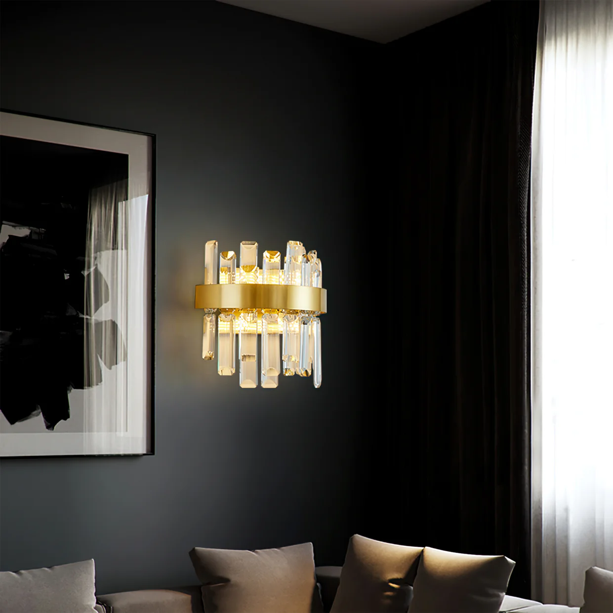 Herbert Classique Urbain Cristal Métal Applique Murale Chambre Salle à Manger