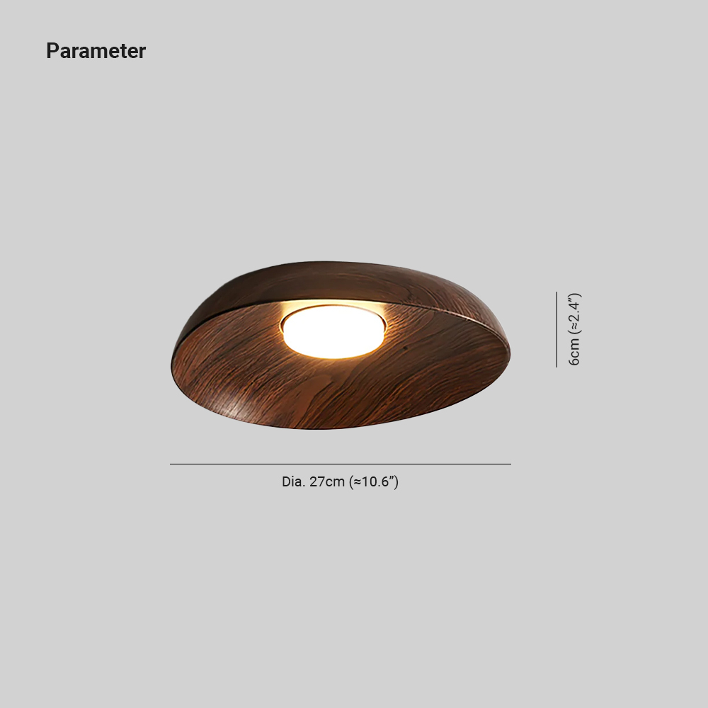 Muto Modern Round Wood Ceiling Light Bedroom Hallway Living Room