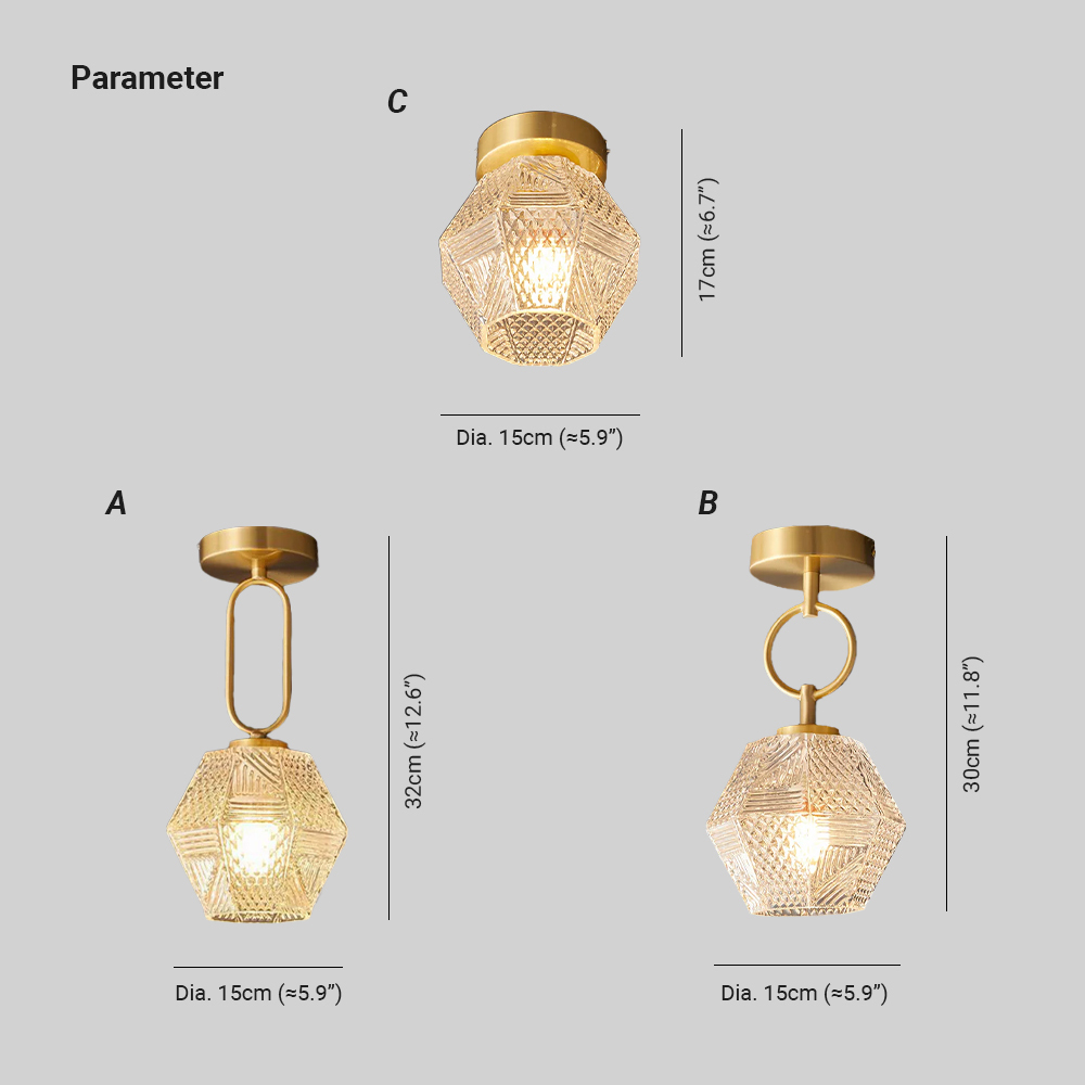 Alessio Vintage Luxury Glass Ceiling Light Shades Bedroom Hallway
