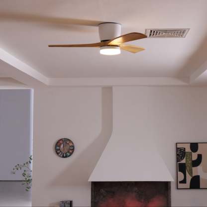 Ventilateur de plafond nordique en bois Ezra avec lumière - Neutralighting