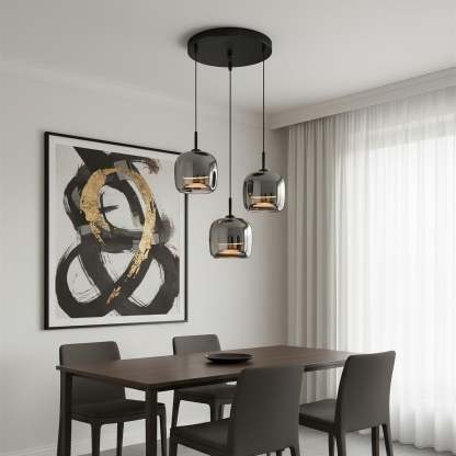 Verona Modern Smoked Glass Pendant Light