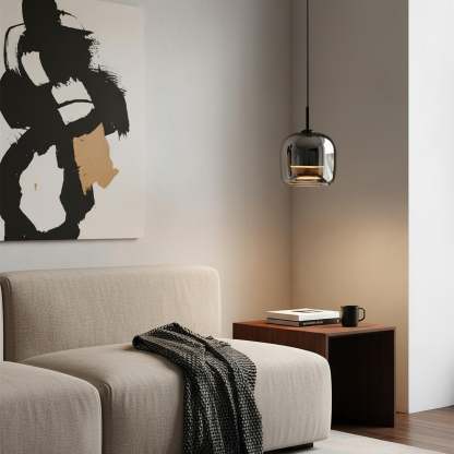 Verona Modern Smoked Glass Pendant Light
