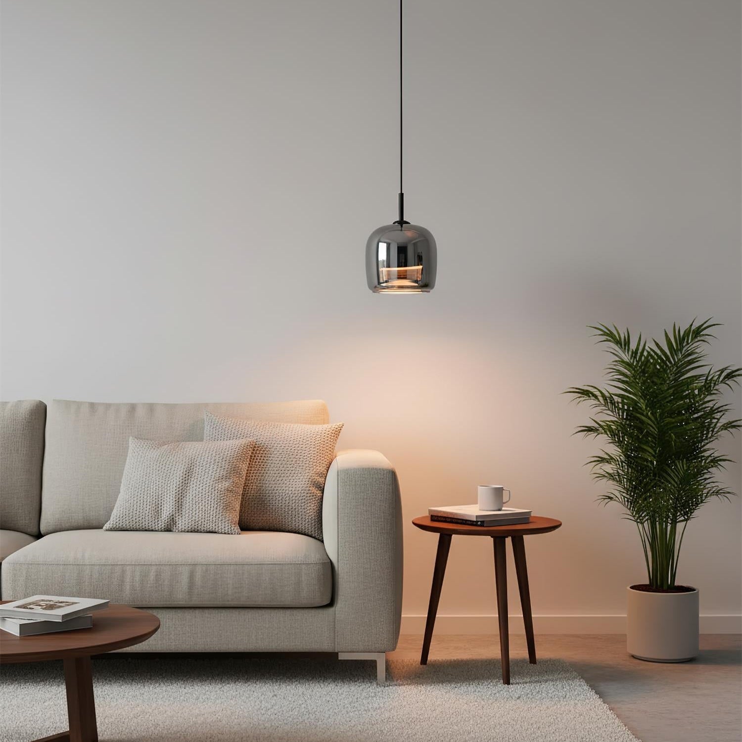 Verona Modern Smoked Glass Pendant Light