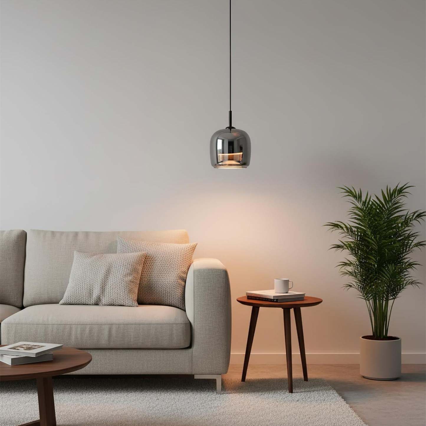 Verona Modern Smoked Glass Pendant Light