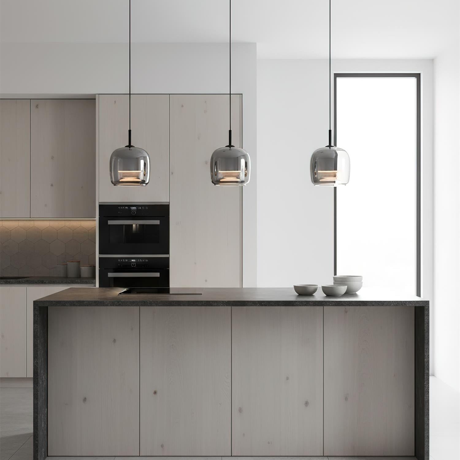 Verona Modern Smoked Glass Pendant Light