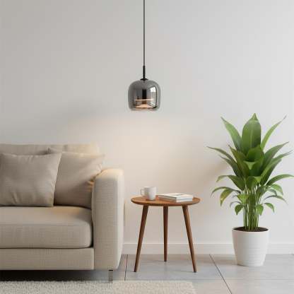 Verona Modern Smoked Glass Pendant Light