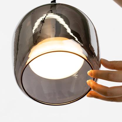 Verona Modern Smoked Glass Pendant Light