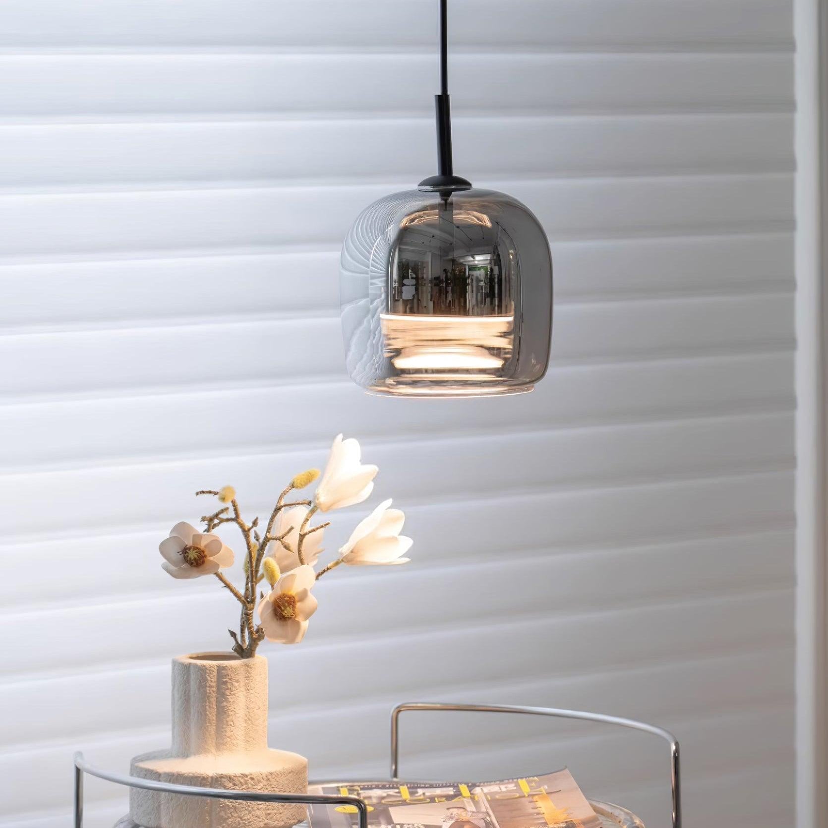 Verona Modern Smoked Glass Pendant Light