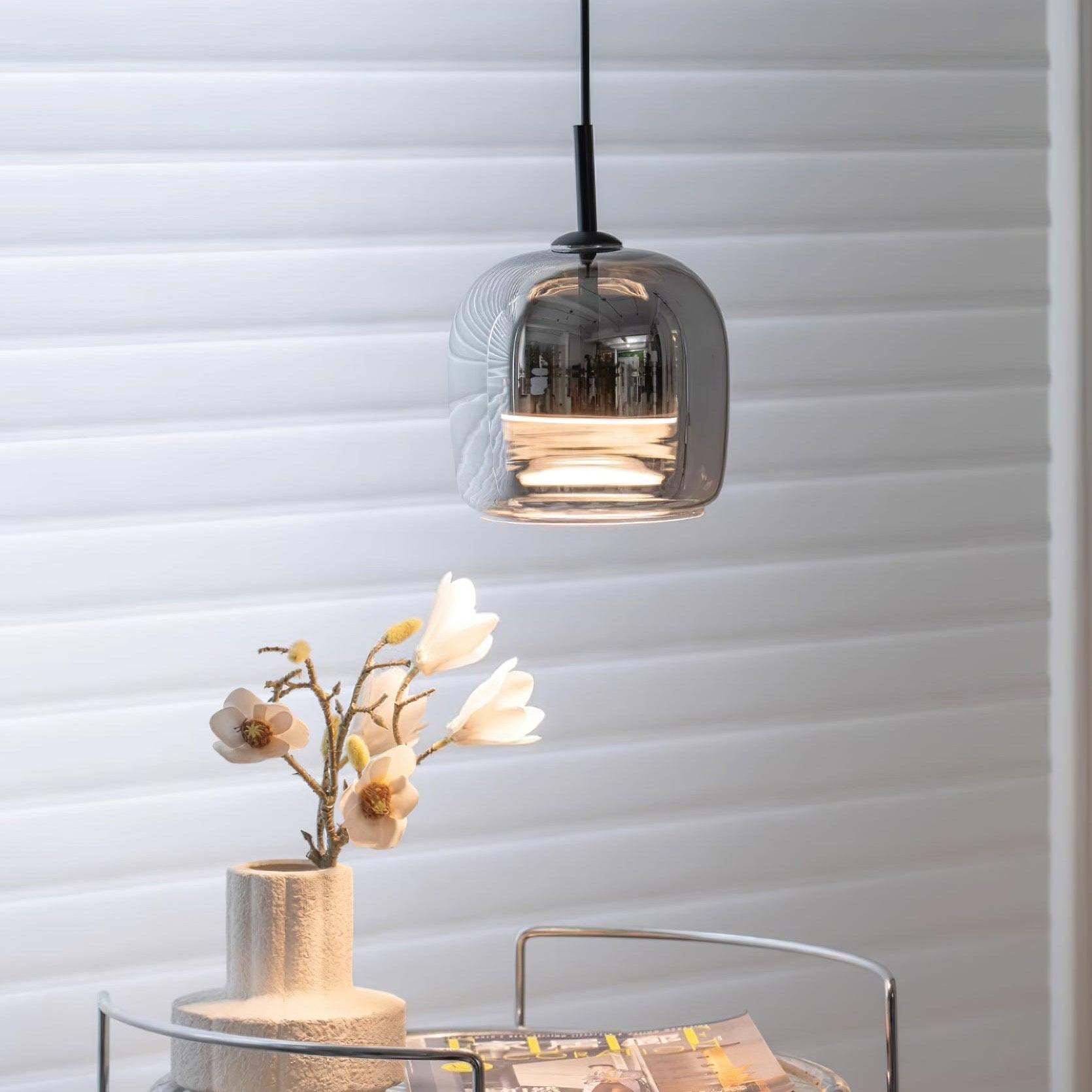 Verona Modern Smoked Glass Pendant Light