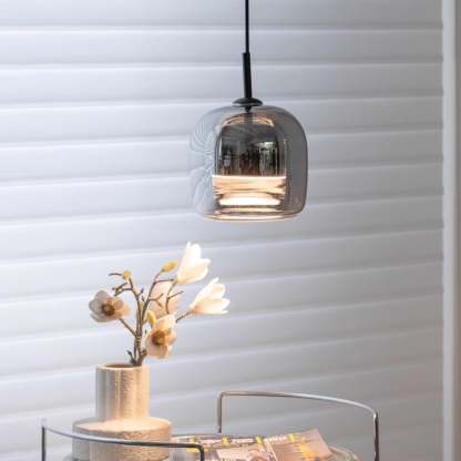 Verona Modern Smoked Glass Pendant Light