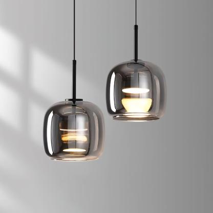 Verona Modern Smoked Glass Pendant Light