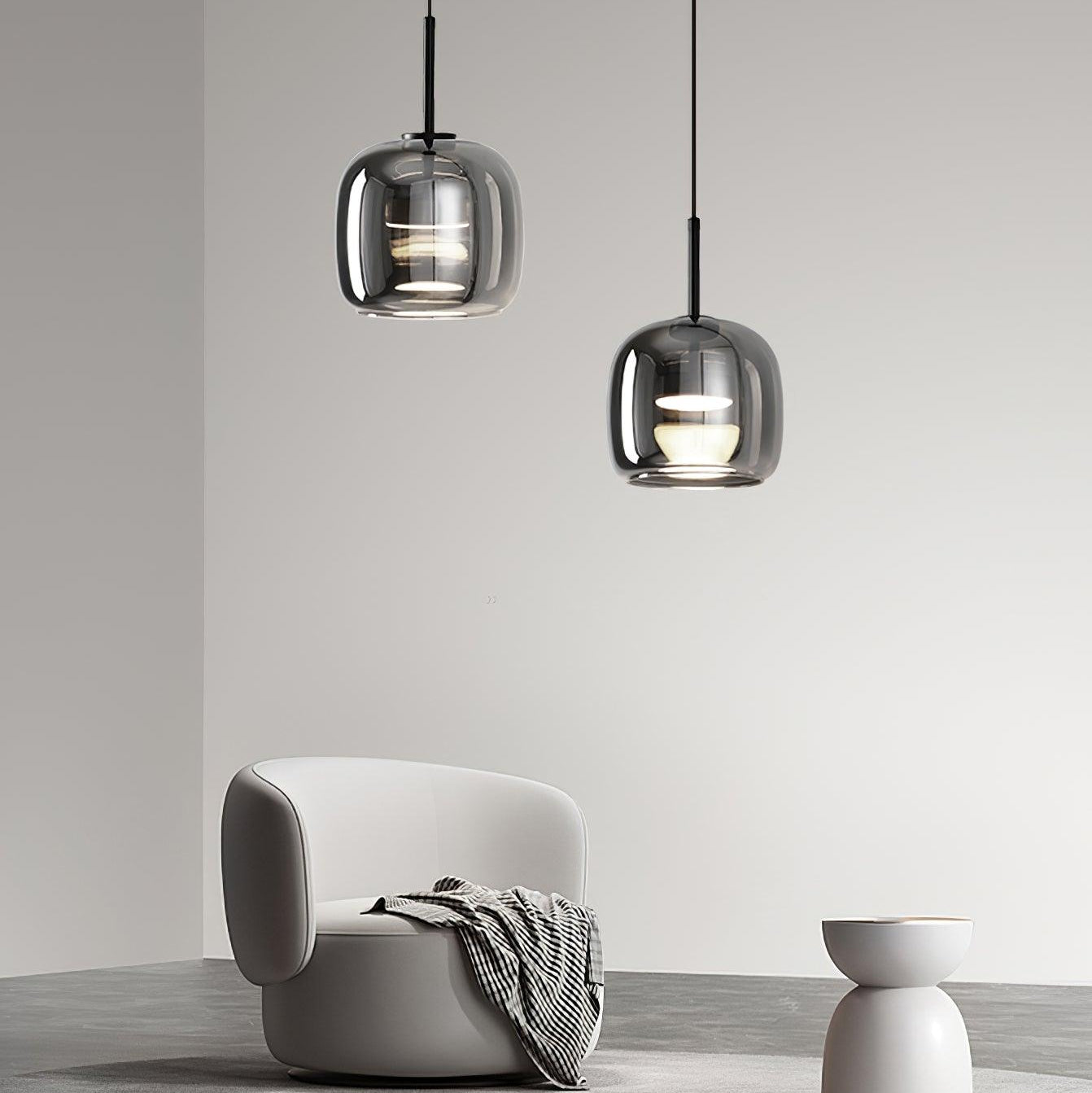 Verona Modern Smoked Glass Pendant Light