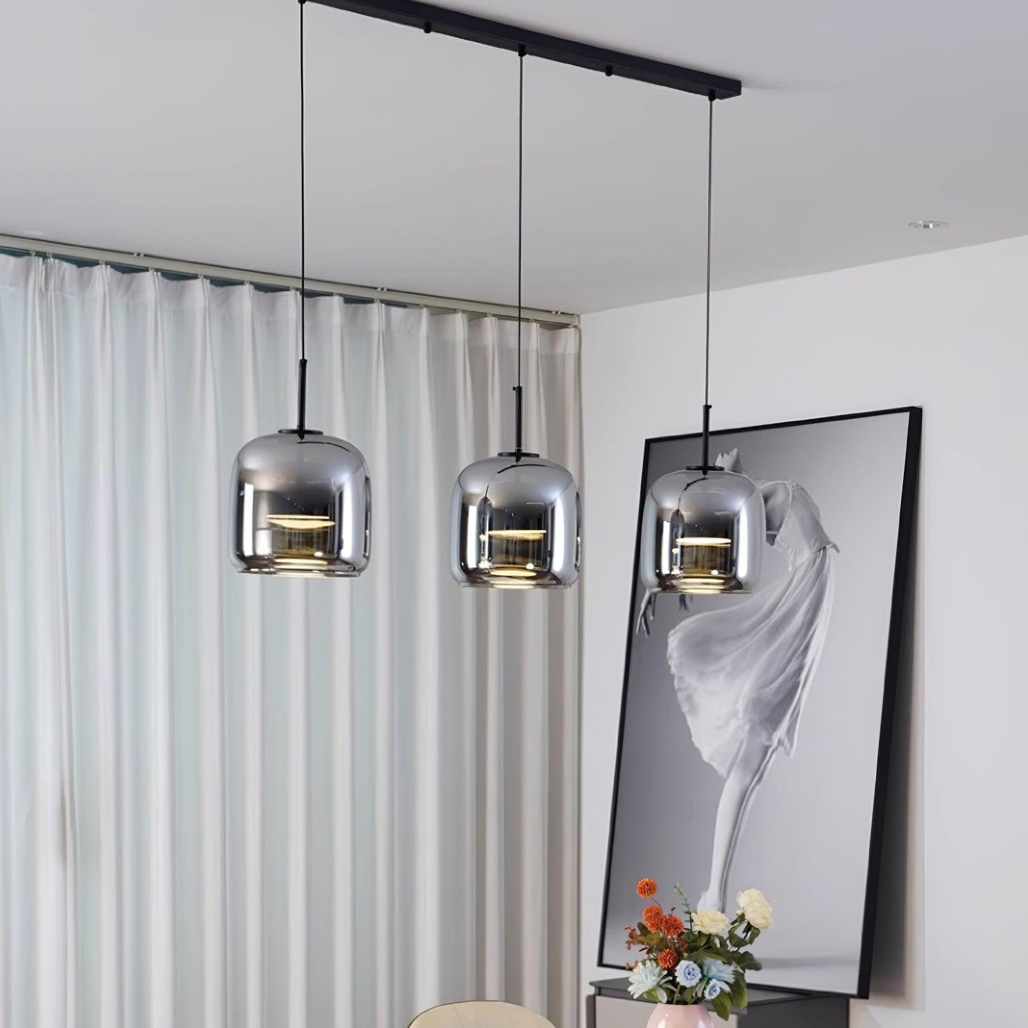 Verona Modern Smoked Glass Pendant Light