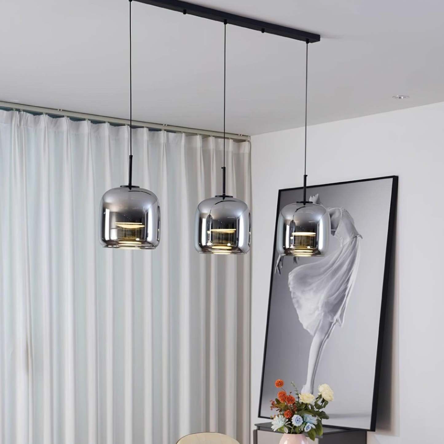 Verona Modern Smoked Glass Pendant Light