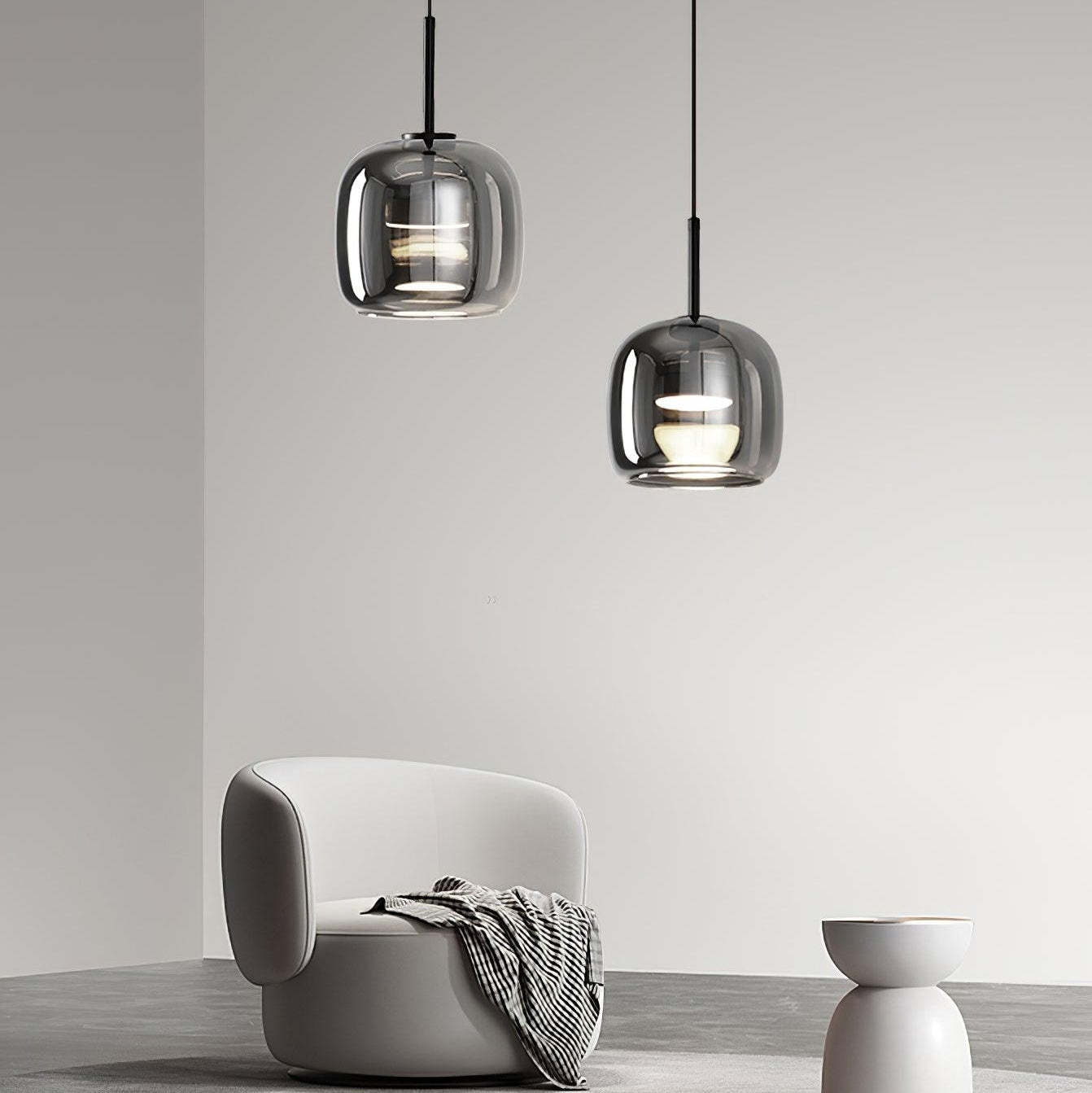 Verona Modern Smoked Glass Pendant Light
