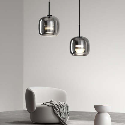 Verona Modern Smoked Glass Pendant Light