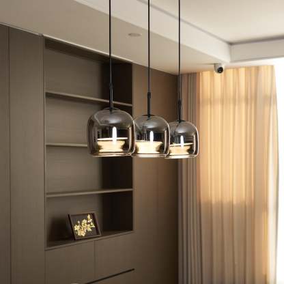 Verona Modern Smoked Glass Pendant Light