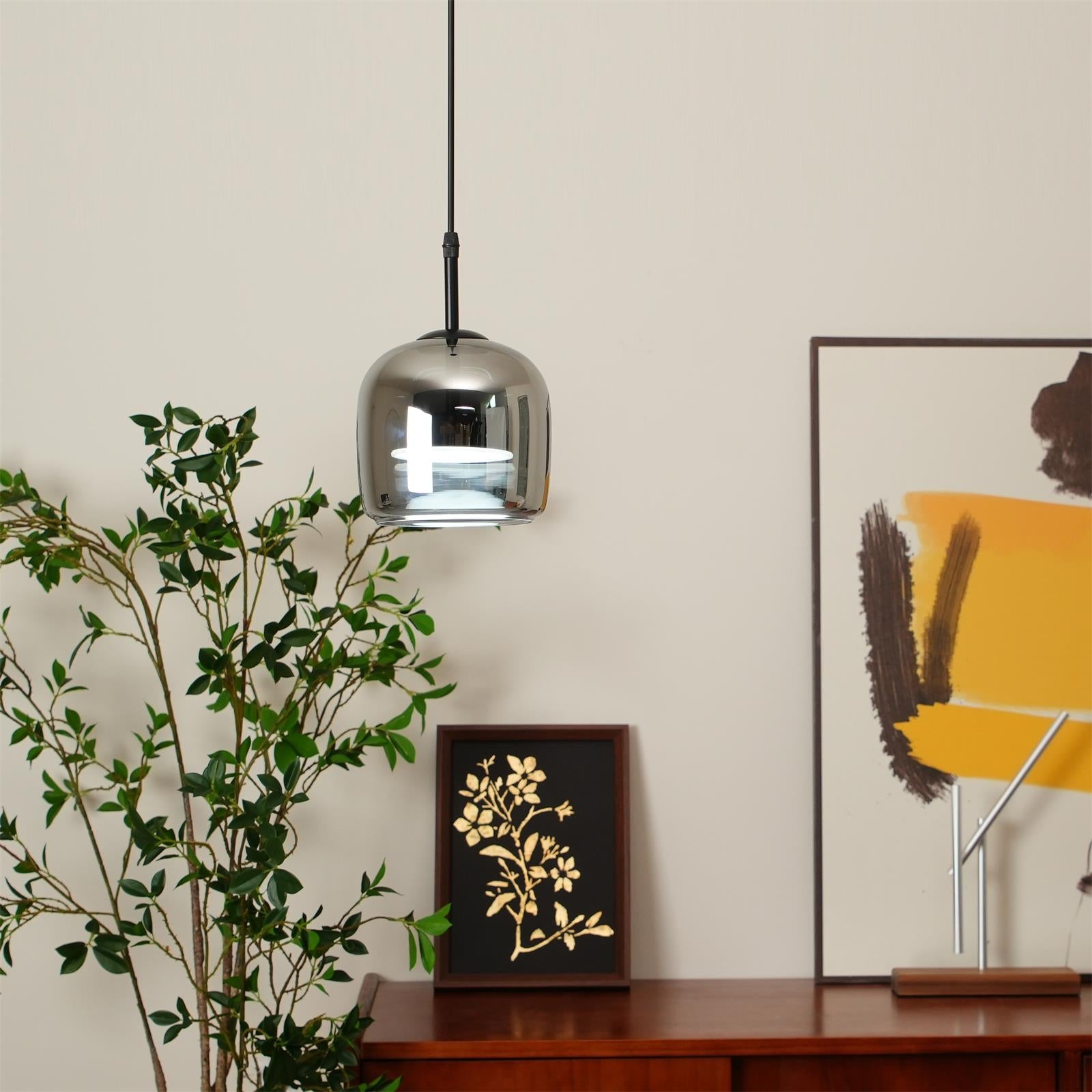 Verona Modern Smoked Glass Pendant Light