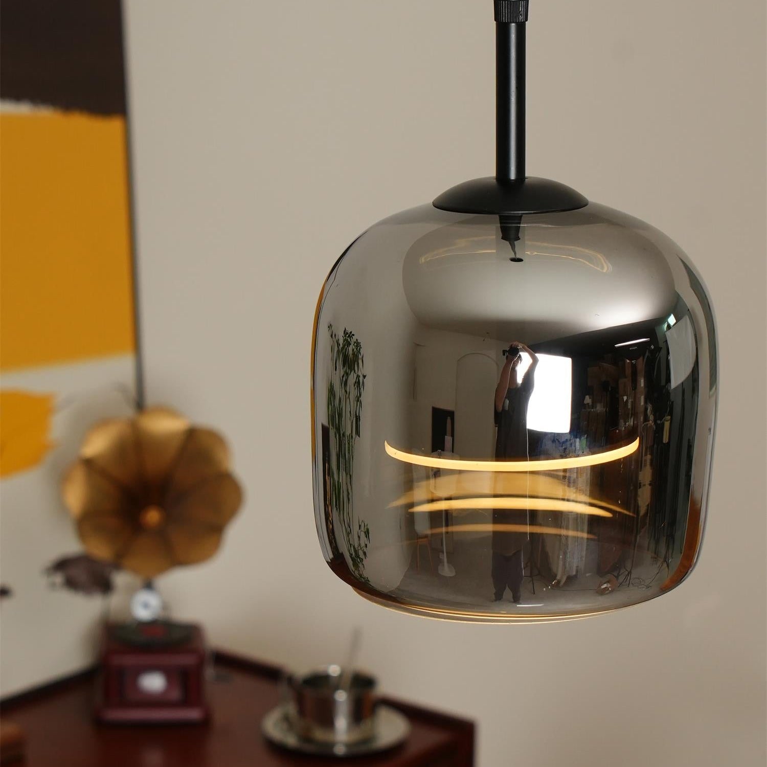 Verona Modern Smoked Glass Pendant Light