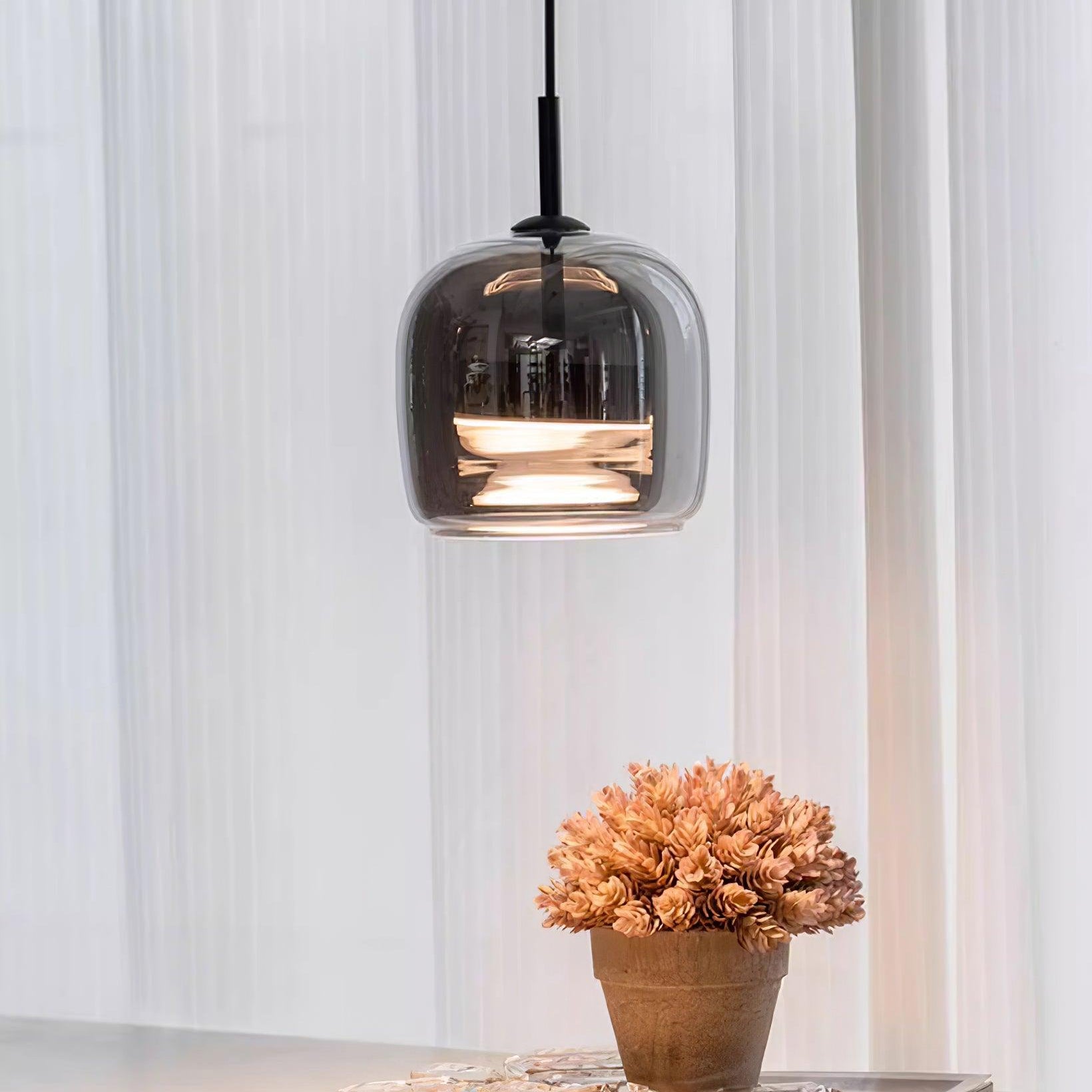 Verona Modern Smoked Glass Pendant Light