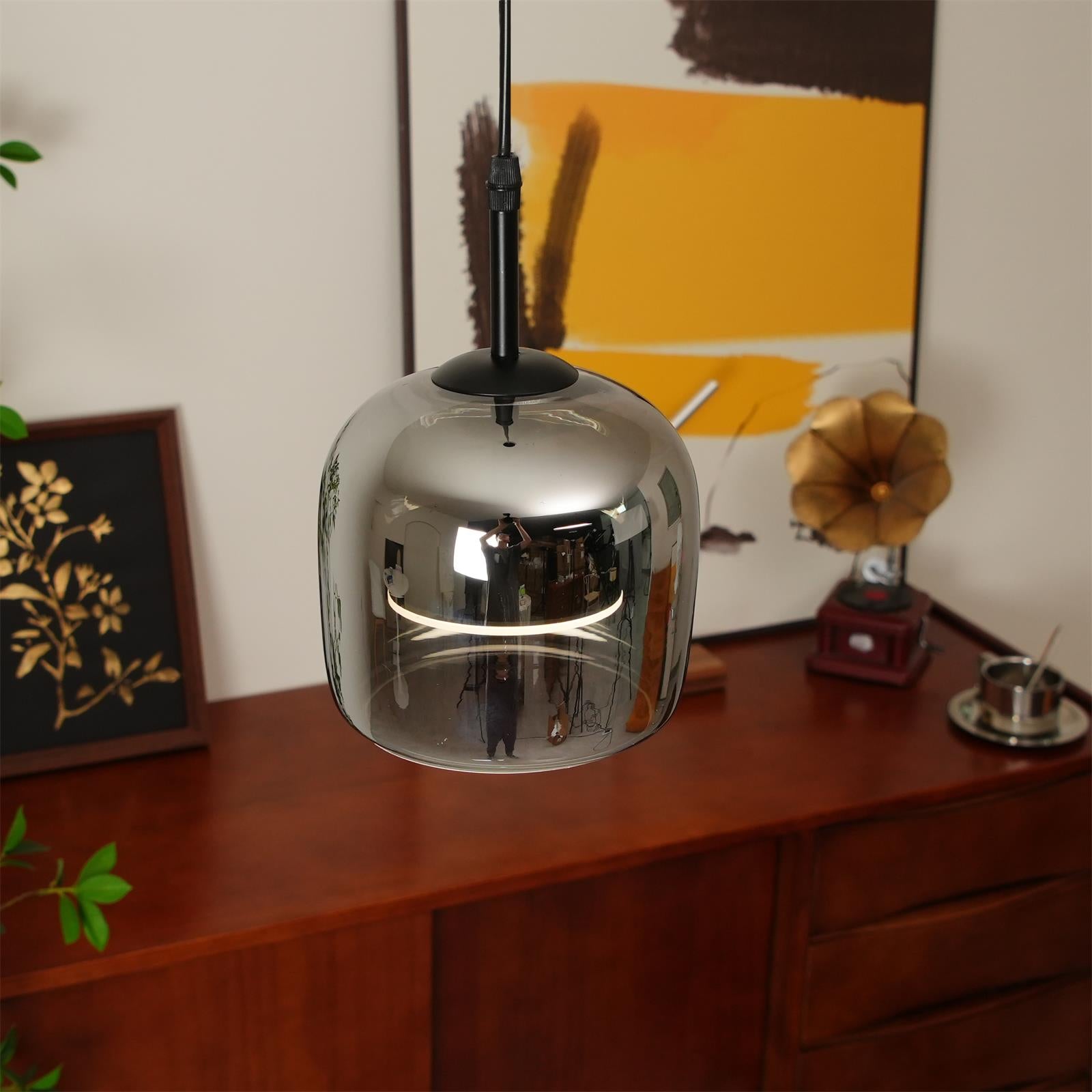 Verona Modern Smoked Glass Pendant Light